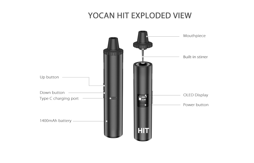 Original Yocan Hit Dry Herb Va - Vaping Area 리뷰 및 가격